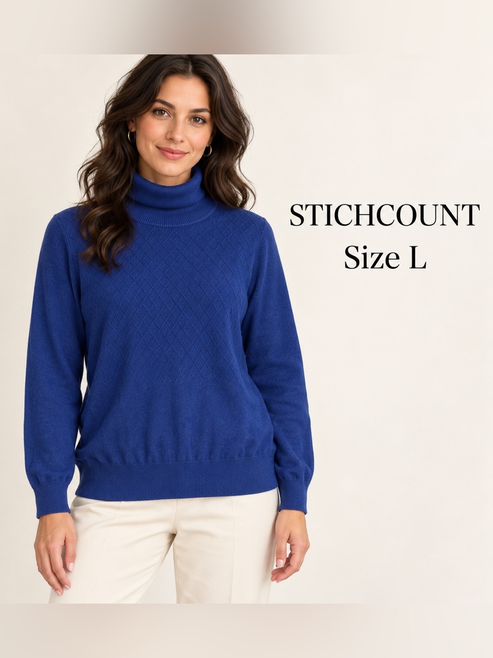 STICHCOUNT blue women turtleneck sweater/size L